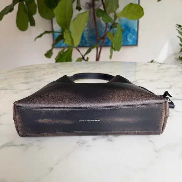 Coach Brooklyn Shoulder Bag 28 In Loved Leather Silver Black Brown CBH44 Ergo - Picture 8 of 16